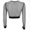 Chic See Through Hollow Out Mesh Crochet Crop Top - Modakawa Modakawa