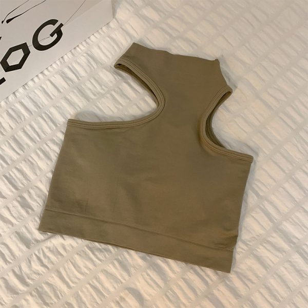 Irregular Pure Color Crop Top - Modakawa Modakawa